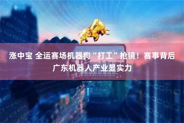 涨中宝 全运赛场机器狗“打工”抢镜！赛事背后广东机器人产业显实力